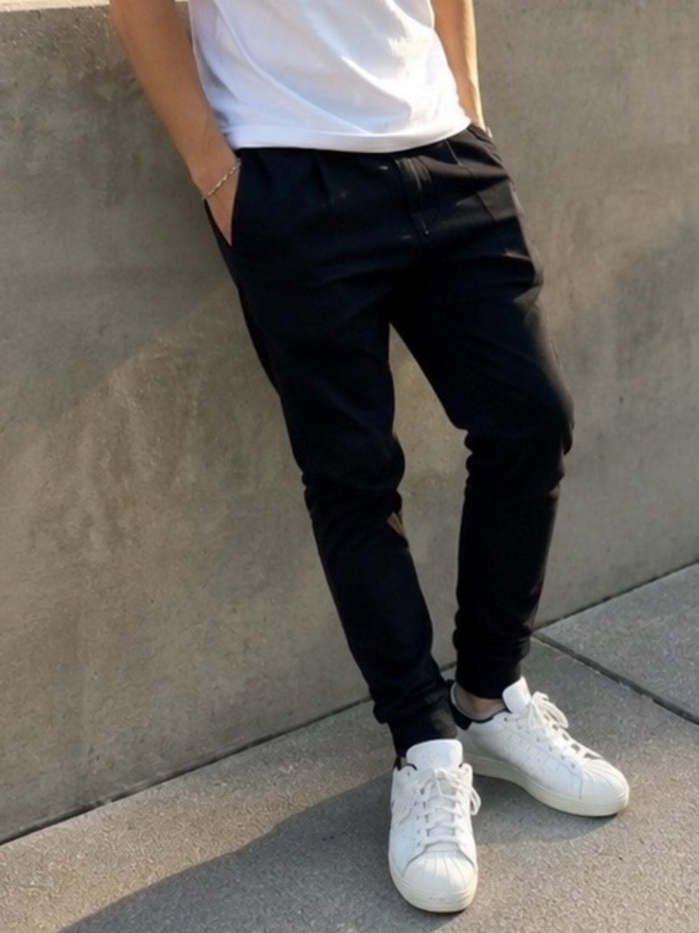 Adidas Superstar White/Black Leather Sneakers.